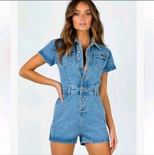 Lioness U Know Whats Up Denim Romper
